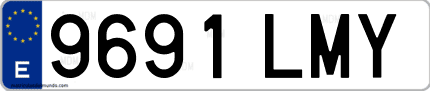 Ejemplo de matrícula de coche ordinaria 9691 LMY
