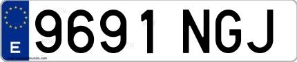 Ejemplo de matrícula española 9691 NGJ