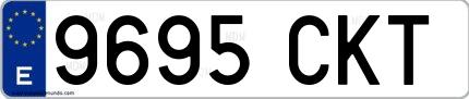 Ejemplo de matrícula española 9695 CKT