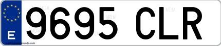 Ejemplo de matrícula española 9695 CLR