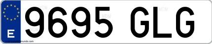 Ejemplo de matrícula española 9695 GLG