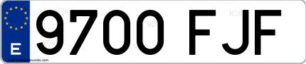 Ejemplo de matrícula española 9700 FJF