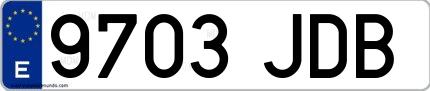 Ejemplo de matrícula española 9703 JDB
