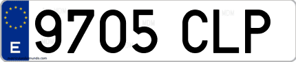Ejemplo de matrícula de coche ordinaria 9705 CLP