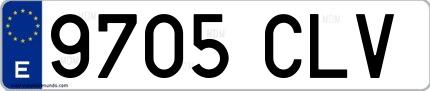 Ejemplo de matrícula de coche ordinaria 9705 CLV