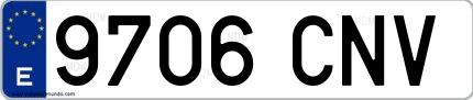 Ejemplo de matrícula española 9706 CNV