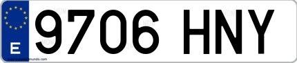 Ejemplo de matrícula española 9706 HNY