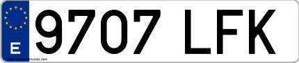 Ejemplo de matrícula de coche ordinaria 9707 LFK