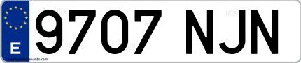 Ejemplo de matrícula española 9707 NJN