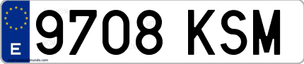 Ejemplo de matrícula de coche ordinaria 9708 KSM