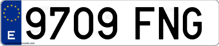 Ejemplo de matrícula de coche ordinaria 9709 FNG