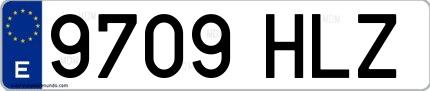 Ejemplo de matrícula española 9709 HLZ