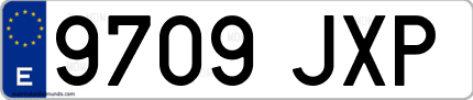 Ejemplo de matrícula de coche ordinaria 9709 JXP