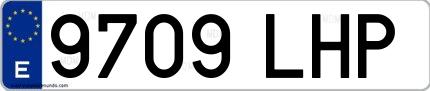 Ejemplo de matrícula española 9709 LHP