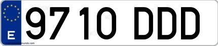 Ejemplo de matrícula española 9710 DDD