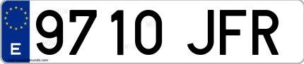 Ejemplo de matrícula española 9710 JFR