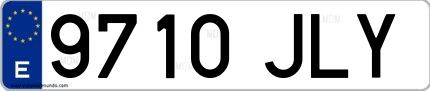Ejemplo de matrícula española 9710 JLY