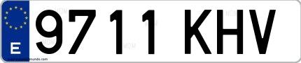 Ejemplo de matrícula española 9711 KHV