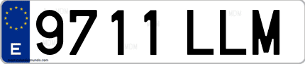 Ejemplo de matrícula de coche ordinaria 9711 LLM