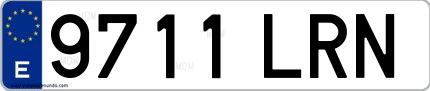 Ejemplo de matrícula española 9711 LRN