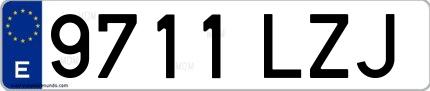 Ejemplo de matrícula española 9711 LZJ