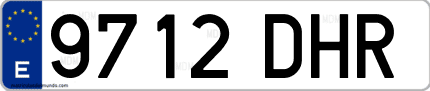 Ejemplo de matrícula de coche ordinaria 9712 DHR