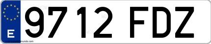 Ejemplo de matrícula española 9712 FDZ