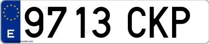 Ejemplo de matrícula española 9713 CKP