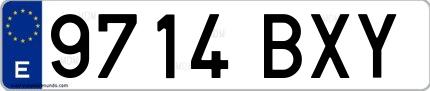 Ejemplo de matrícula española 9714 BXY