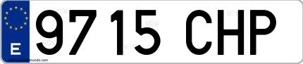 Ejemplo de matrícula española 9715 CHP