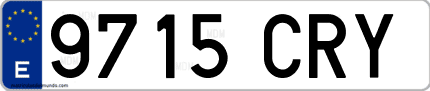Ejemplo de matrícula de coche ordinaria 9715 CRY