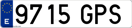 Ejemplo de matrícula de coche ordinaria 9715 GPS