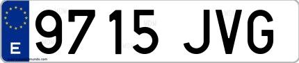 Ejemplo de matrícula española 9715 JVG