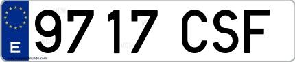 Ejemplo de matrícula española 9717 CSF