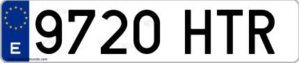 Ejemplo de matrícula española 9720 HTR