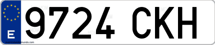 Ejemplo de matrícula de coche ordinaria 9724 CKH