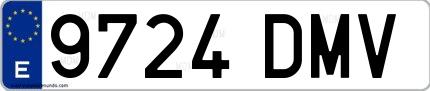 Ejemplo de matrícula española 9724 DMV