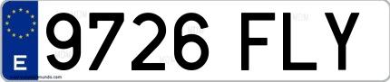 Ejemplo de matrícula española 9726 FLY