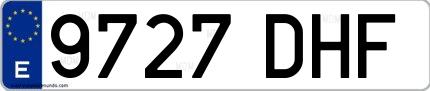 Ejemplo de matrícula española 9727 DHF