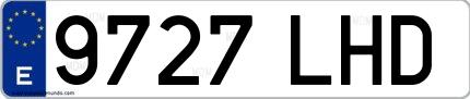 Ejemplo de matrícula española 9727 LHD