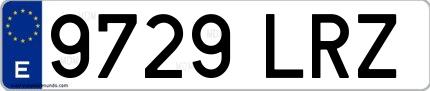 Ejemplo de matrícula española 9729 LRZ