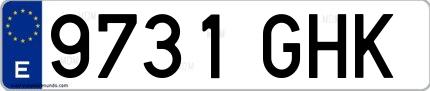 Ejemplo de matrícula española 9731 GHK