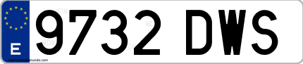 Ejemplo de matrícula de coche ordinaria 9732 DWS