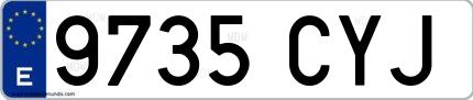 Ejemplo de matrícula española 9735 CYJ