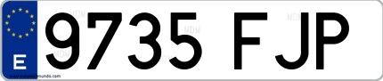 Ejemplo de matrícula española 9735 FJP