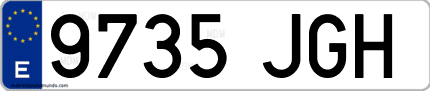 Ejemplo de matrícula de coche ordinaria 9735 JGH