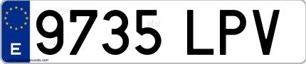 Ejemplo de matrícula española 9735 LPV