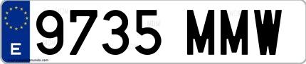 Ejemplo de matrícula española 9735 MMW