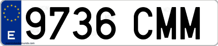 Ejemplo de matrícula de coche ordinaria 9736 CMM
