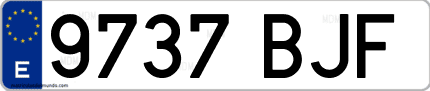Ejemplo de matrícula de coche ordinaria 9737 BJF
